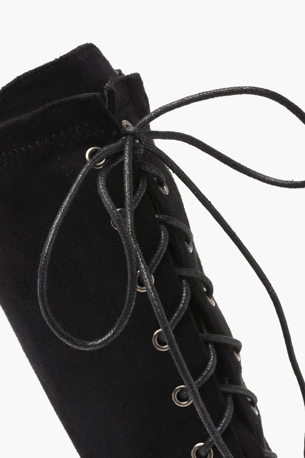 Lace up best sale kitten heel booties