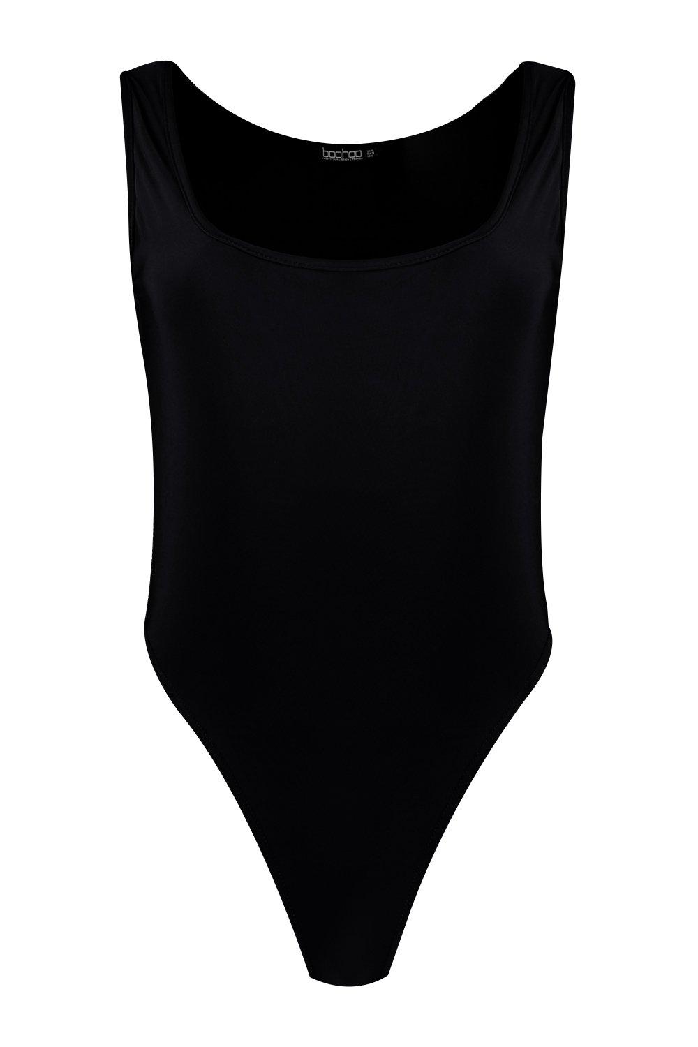 Square-neck silky bodysuit