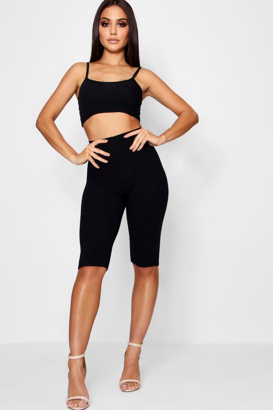 Black Cycle Short & Top Co-Ord image number 1