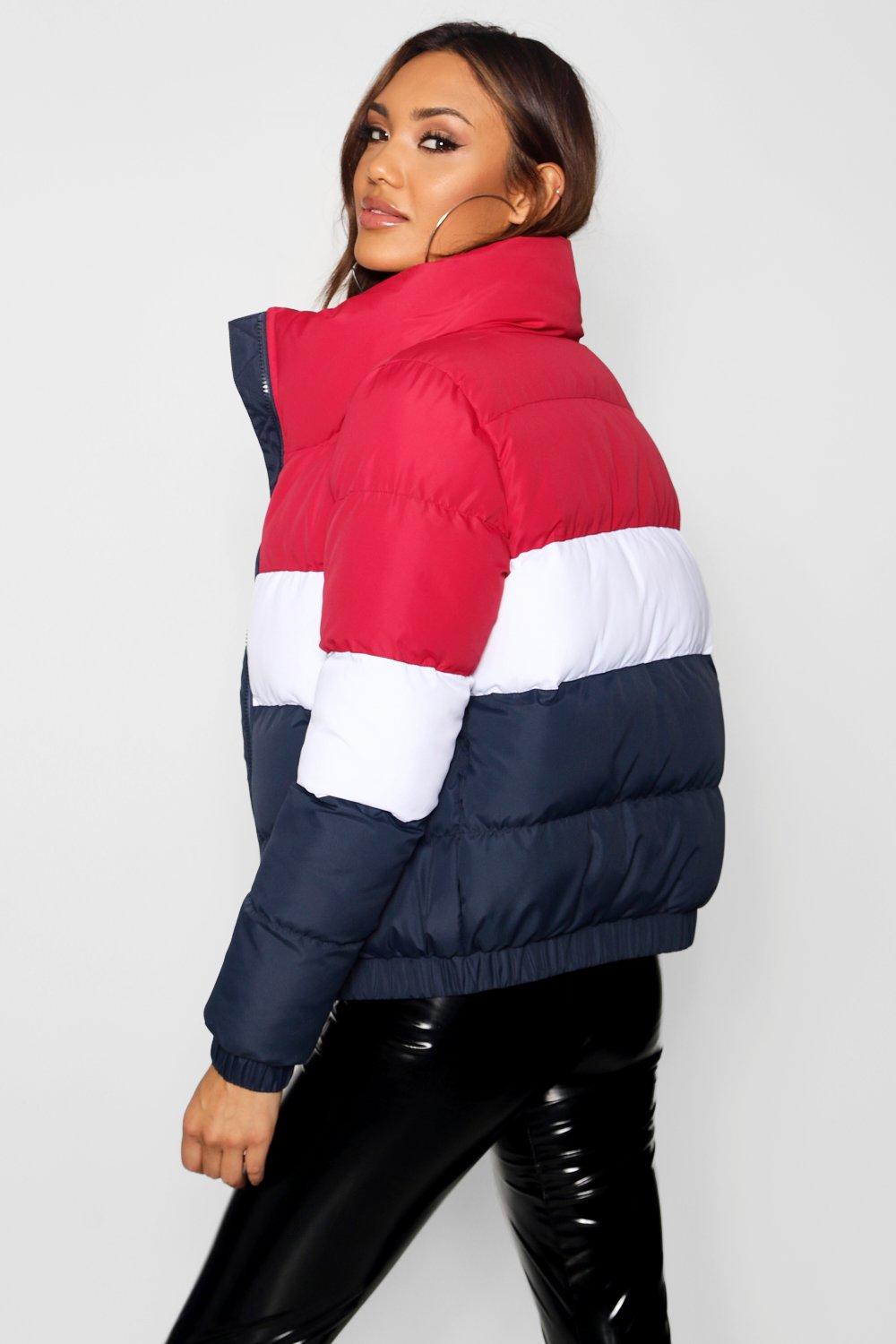 Colour Block Padded Jacket boohoo