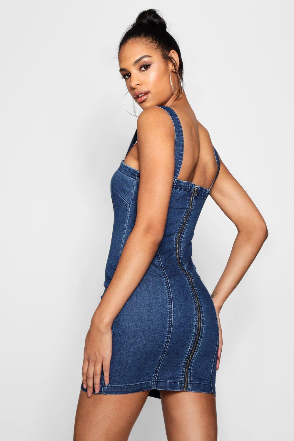 boohoo jean dress