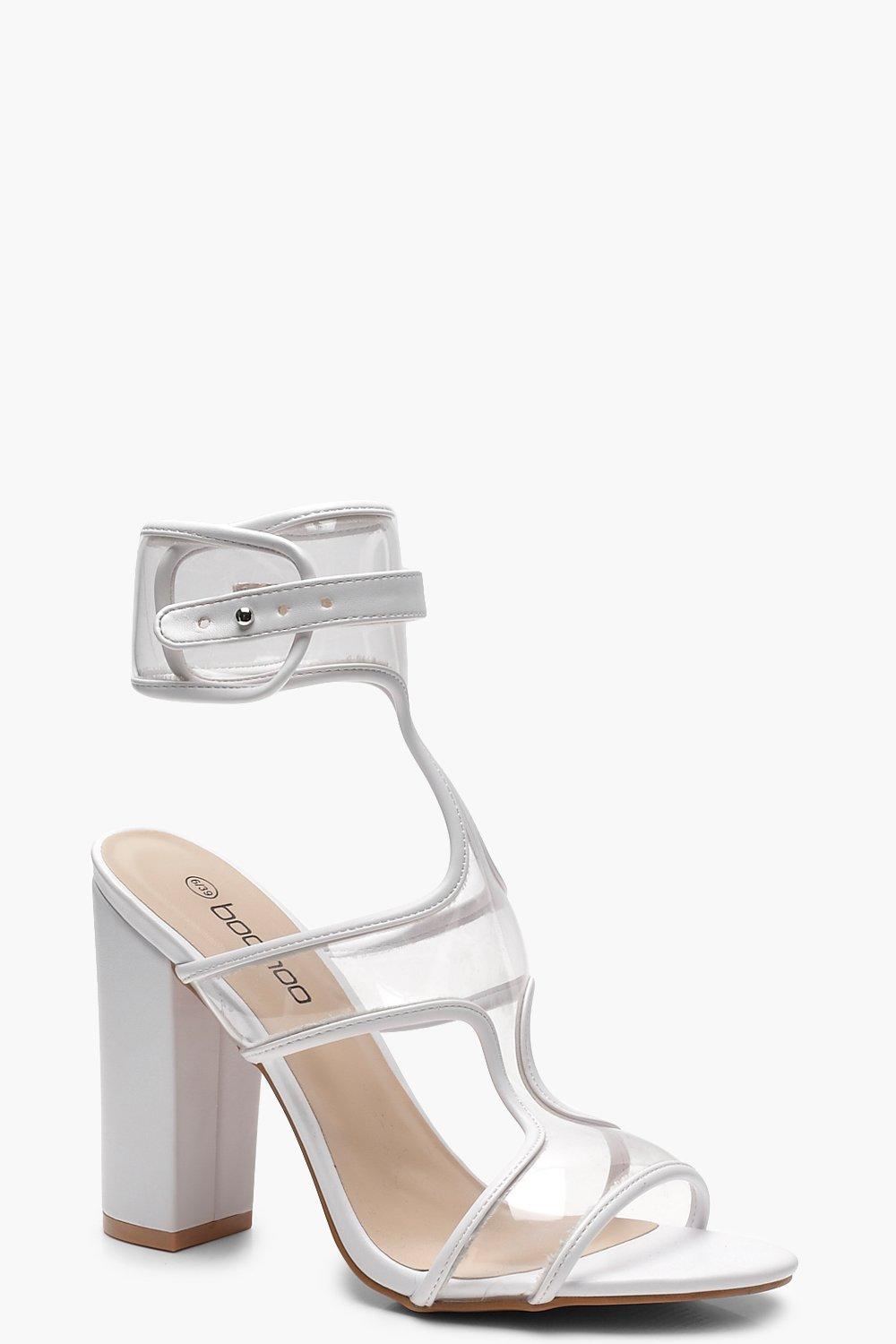 boohoo clear strap heels