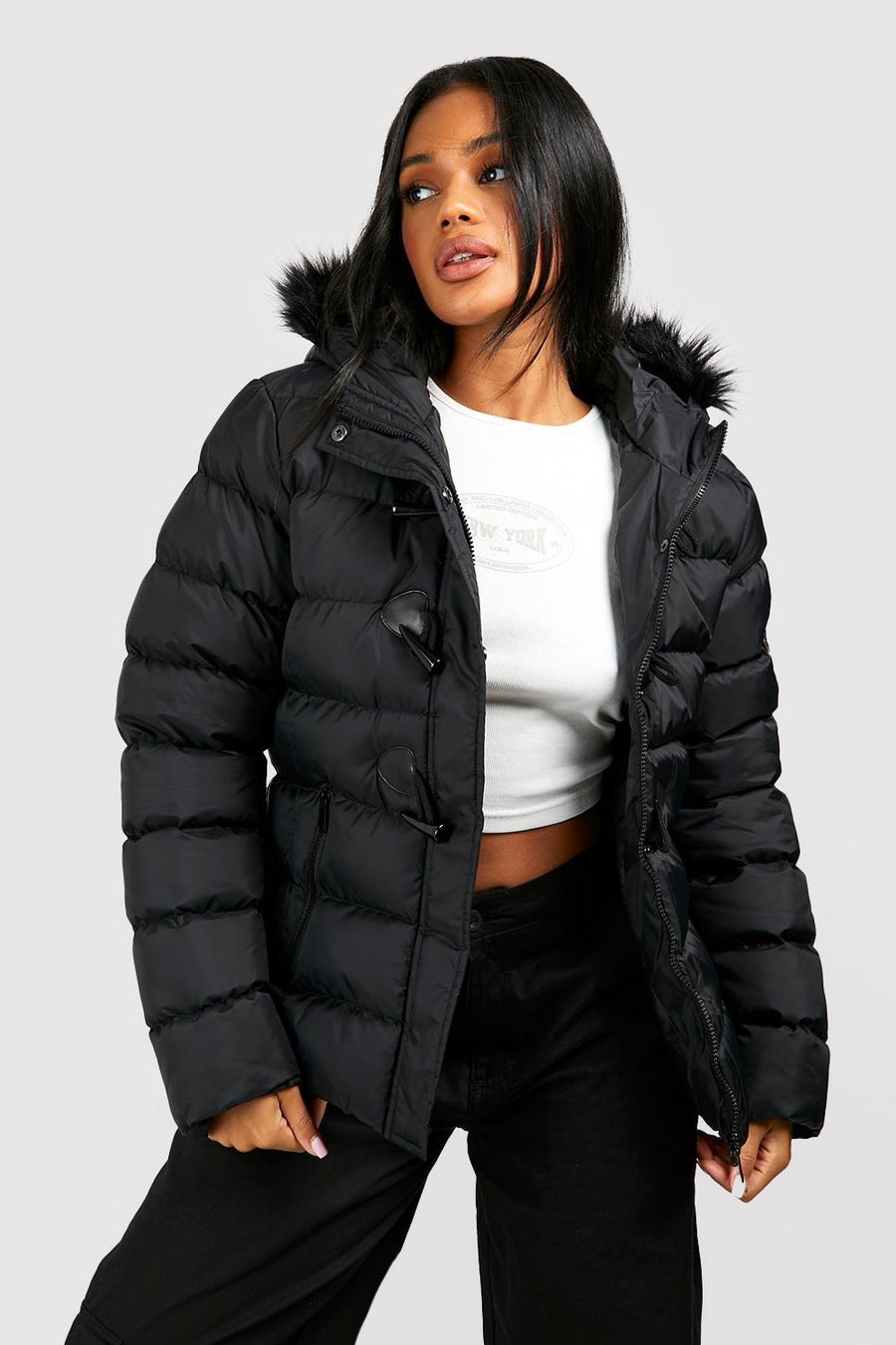 Black Short Quilted Bubble Jacket image number 1
