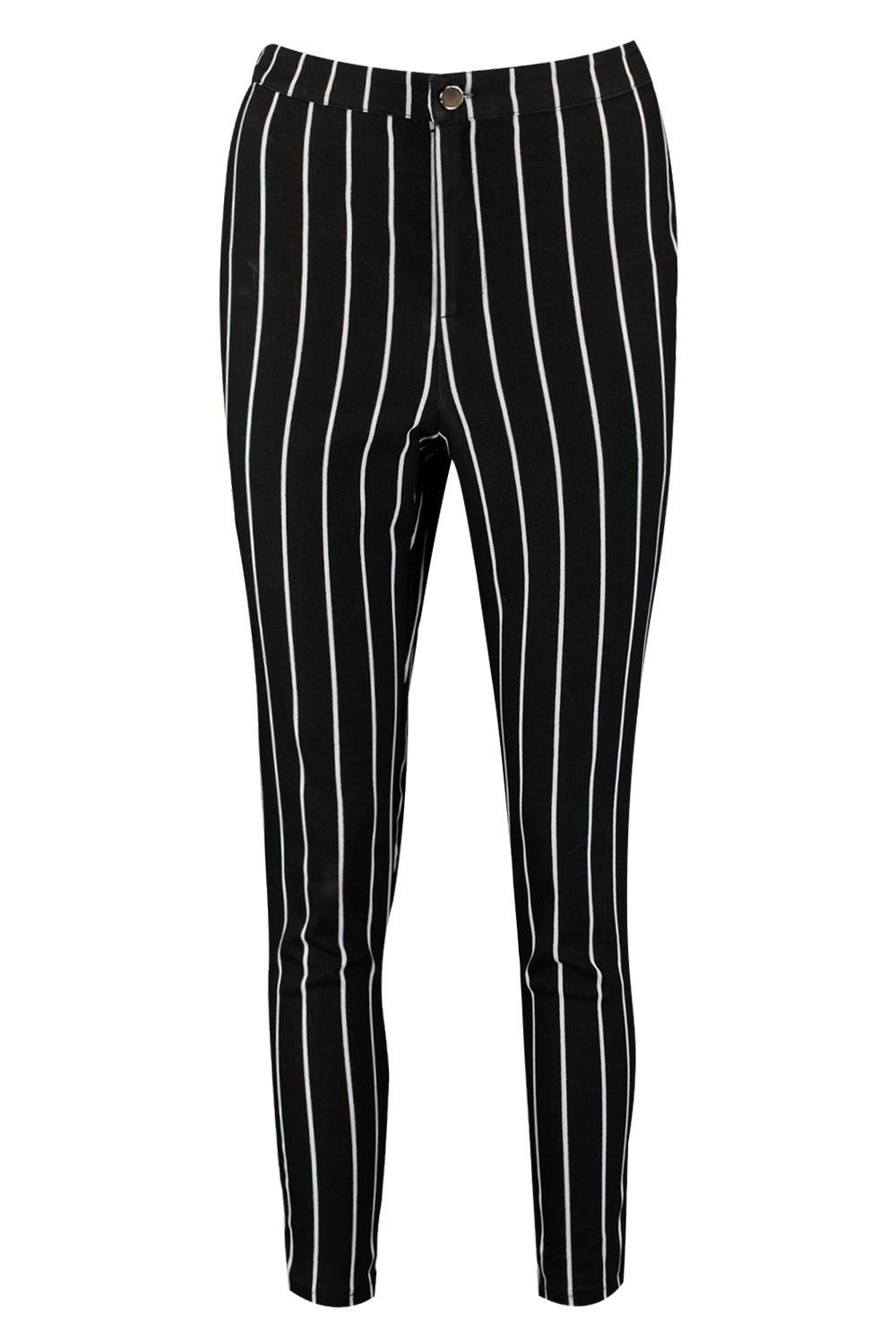 high rise striped jeans