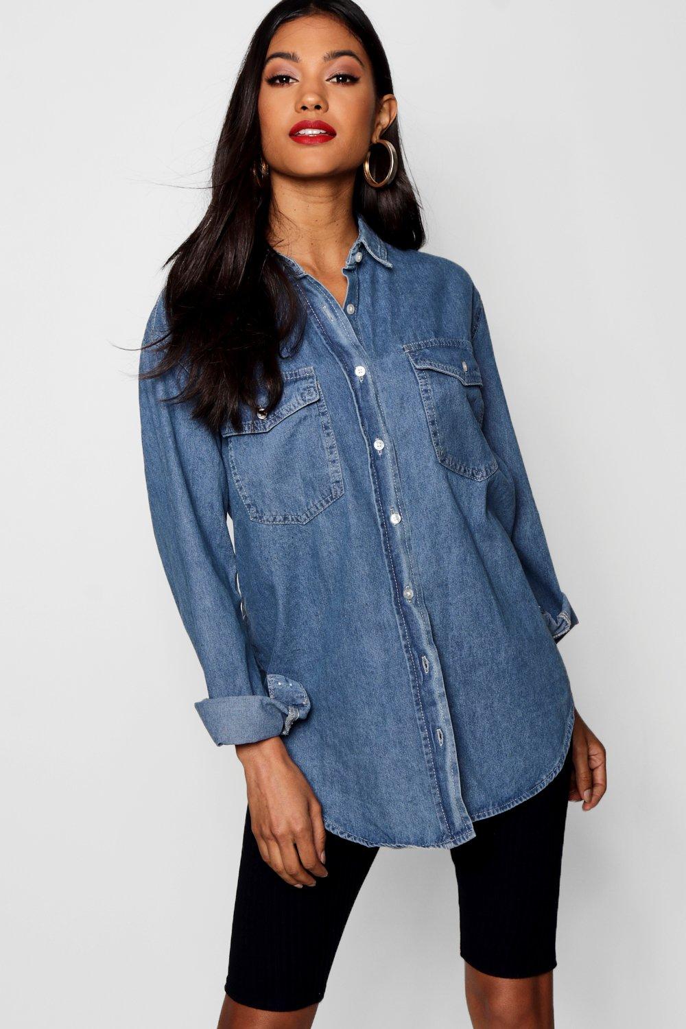 oversized denim shirt