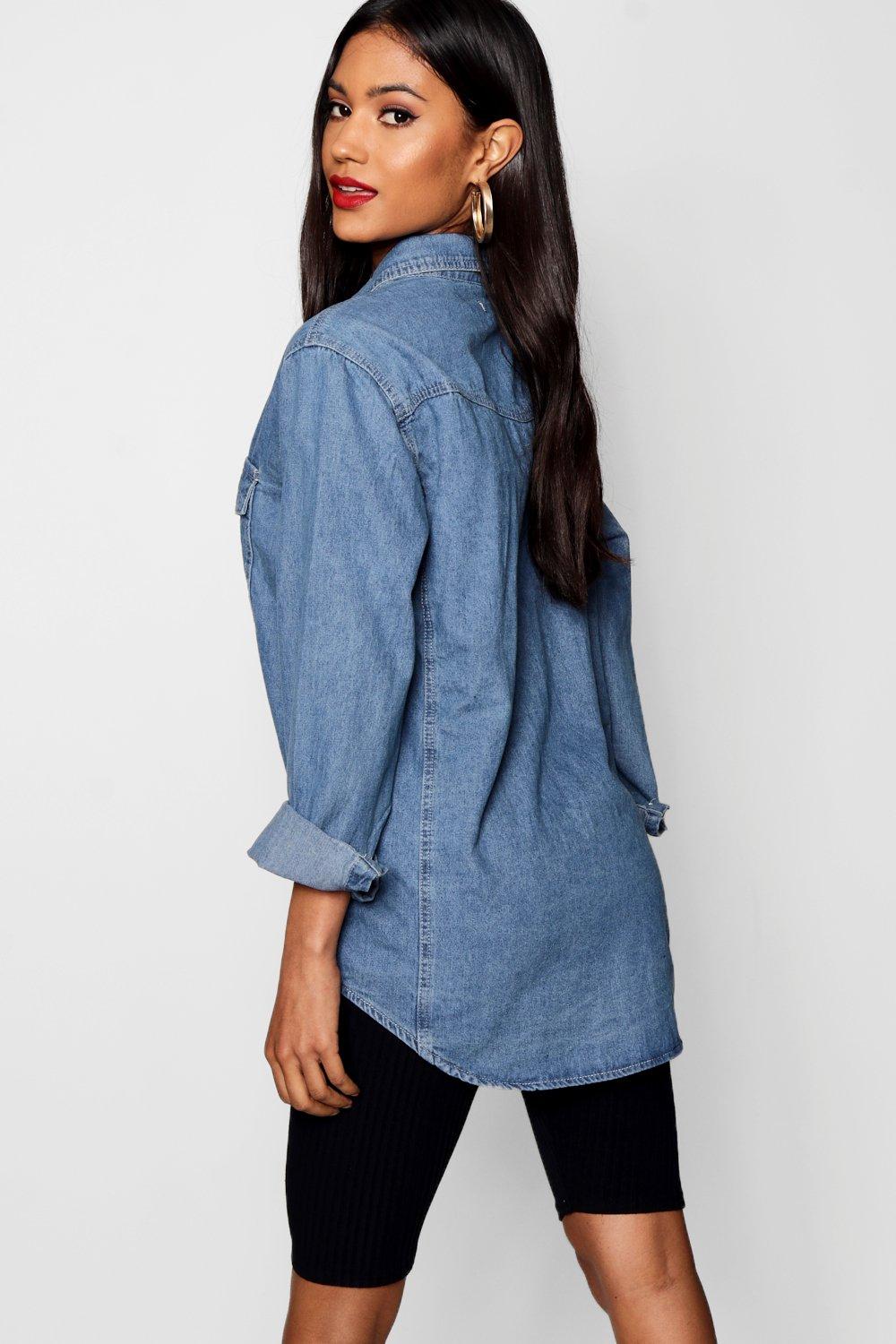 denim shirt boohoo