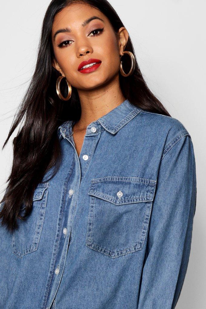 denim shirt boohoo