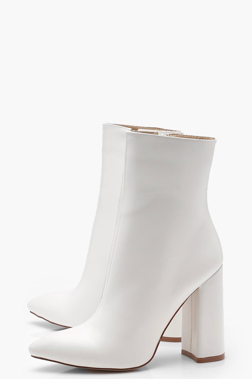 white pointed toe boots