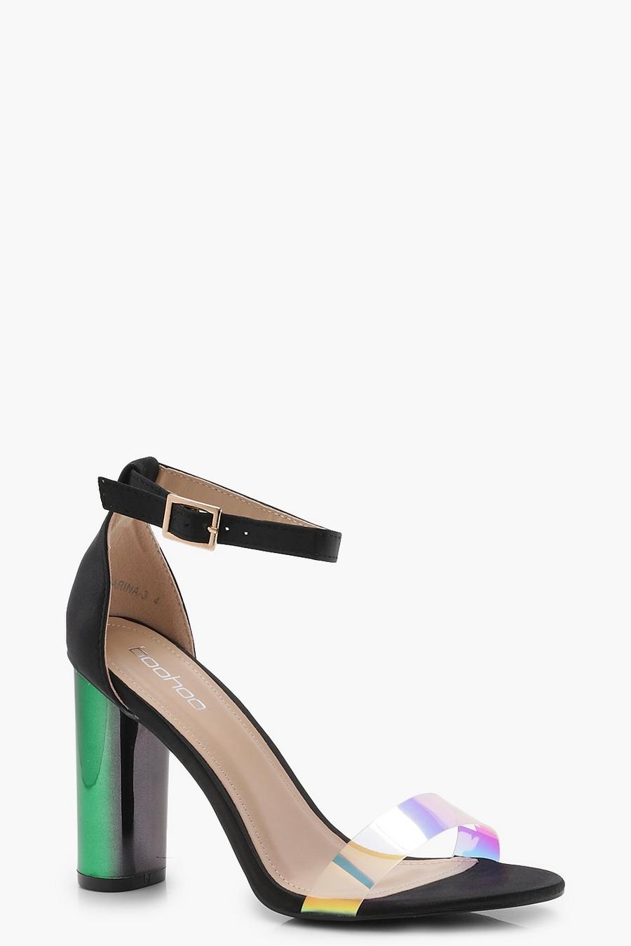 Iridescent Strap Block Heels image number 1