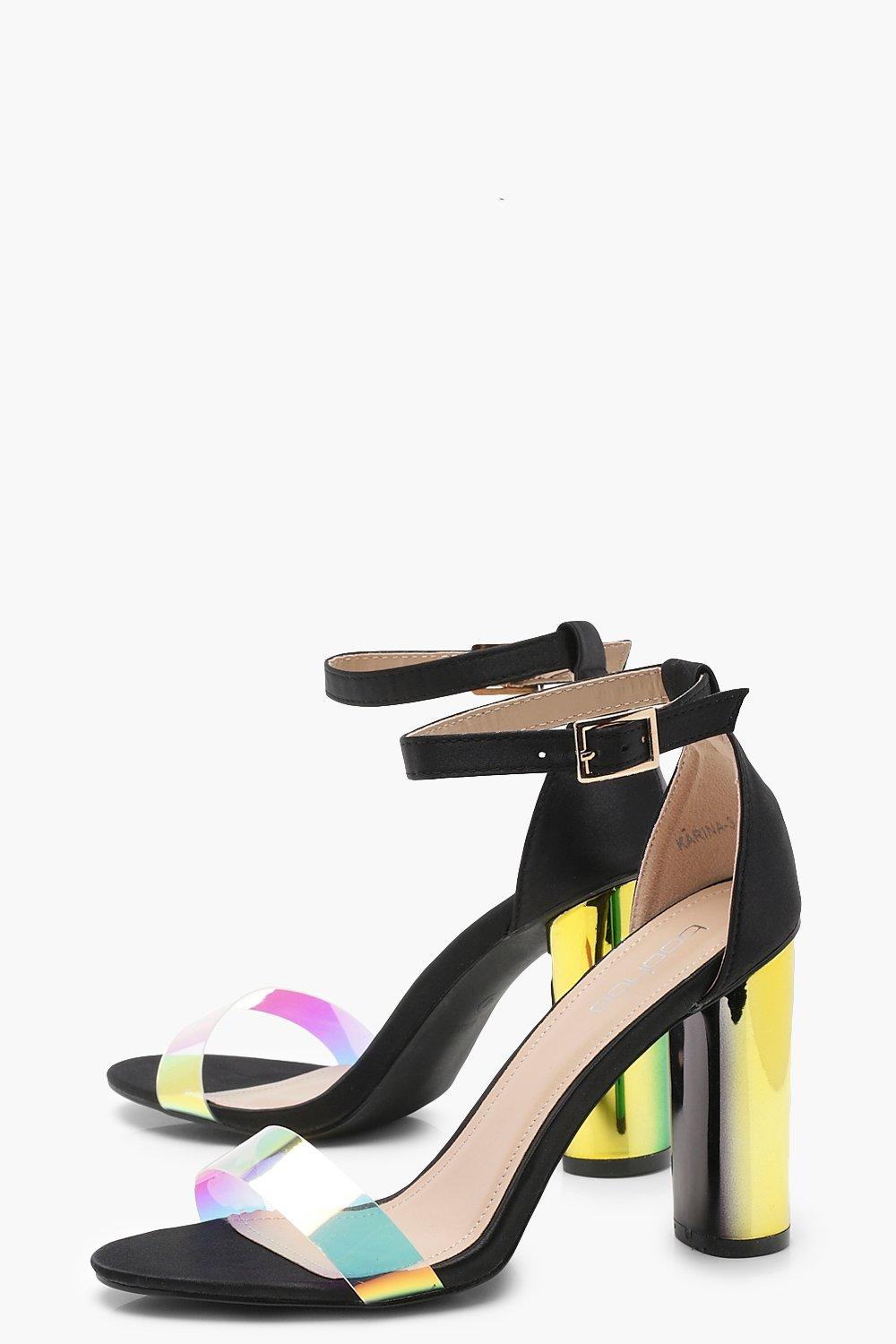 Iridescent hotsell block heels