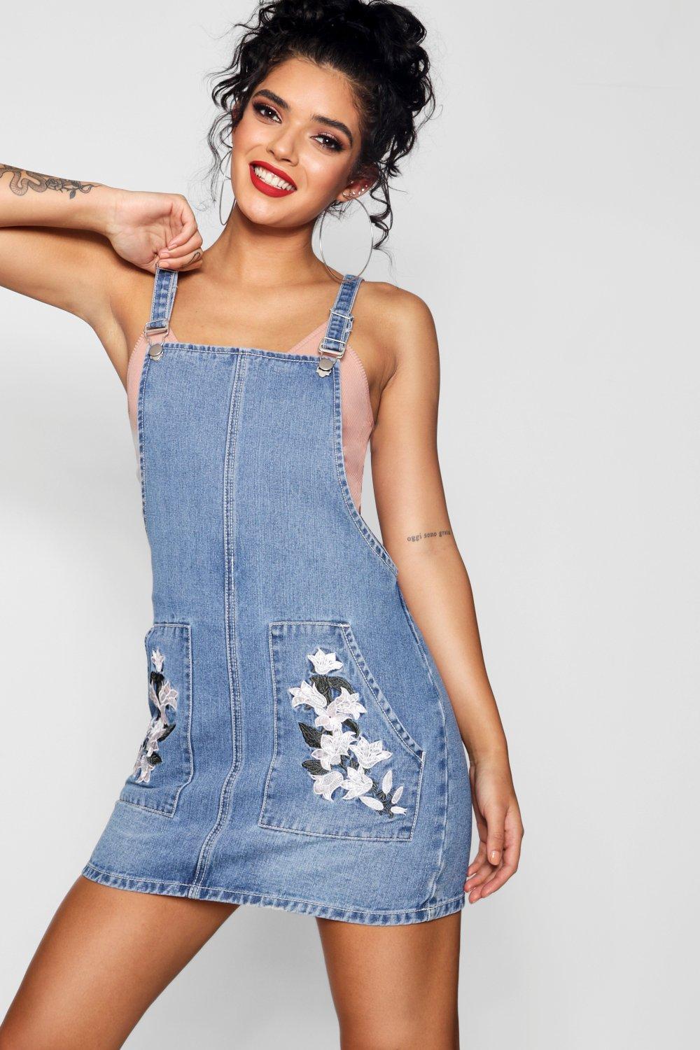 light denim pinafore dress