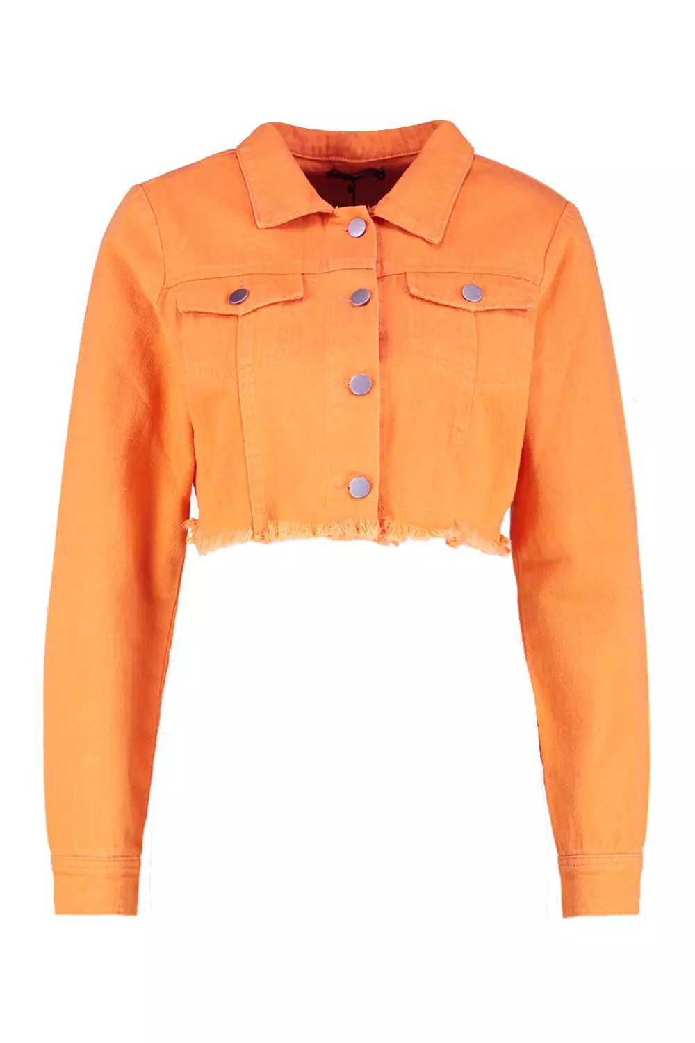 Faye Cropped Orange Denim Jacket