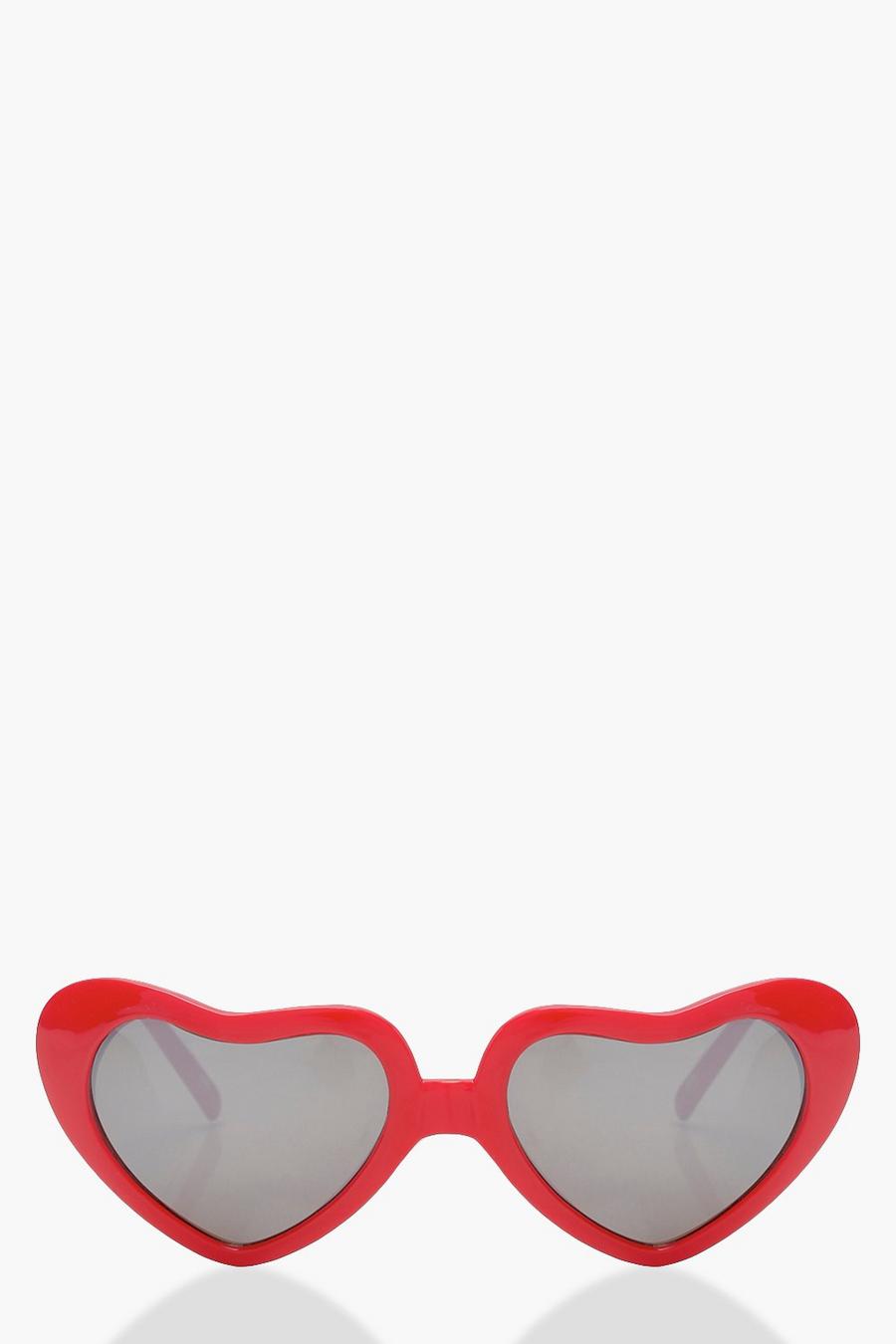 אדום משקפי שמש בצורת לב image number 1
