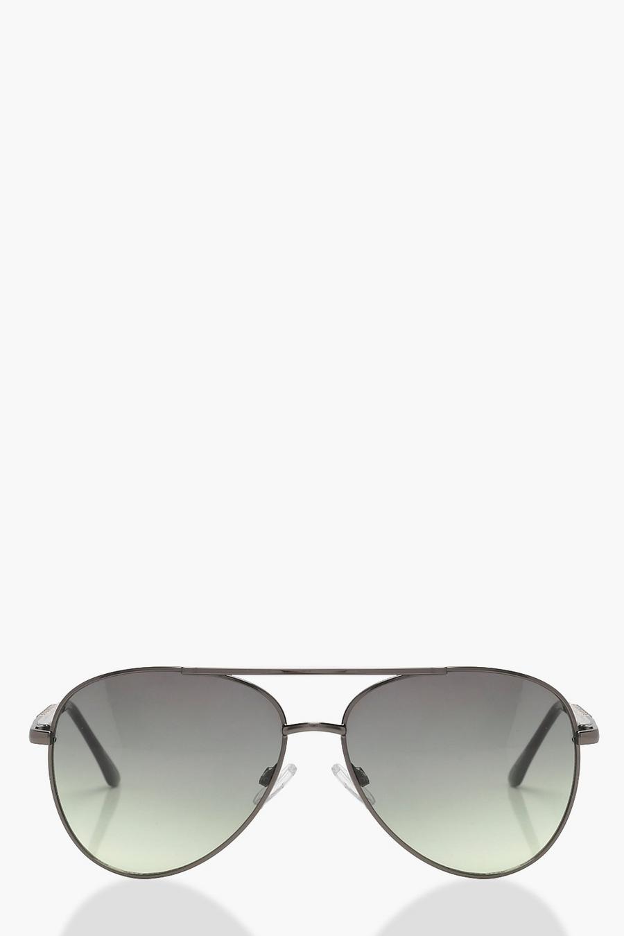 Stone Detail Aviator Sunglasses, Black image number 1
