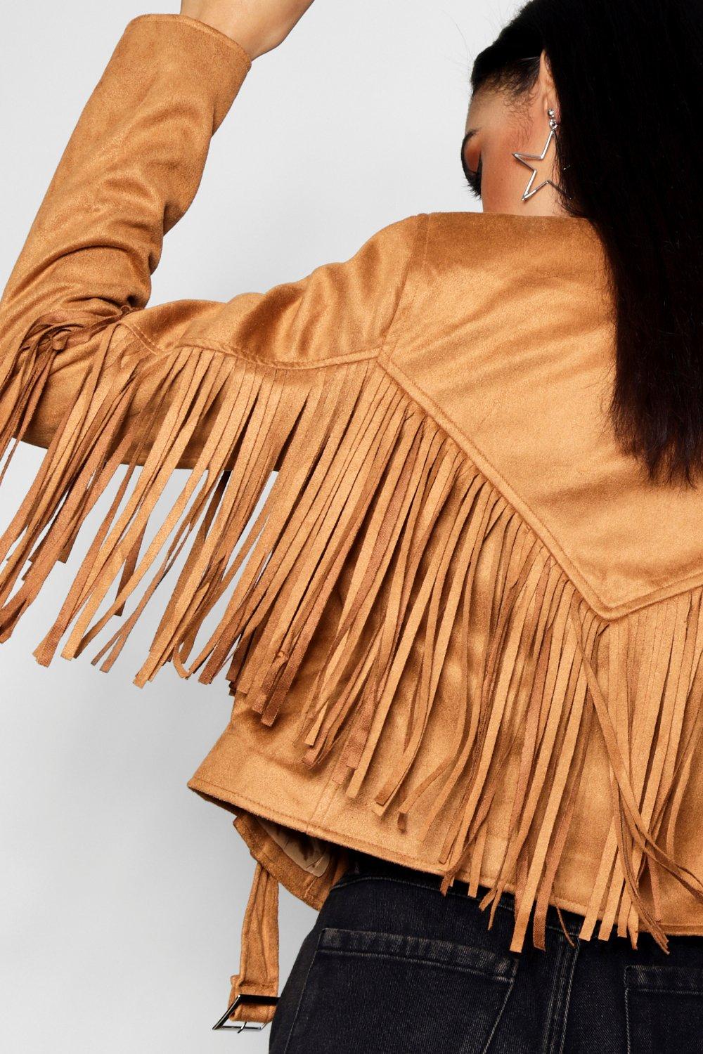 Faux suede outlet tassel jacket