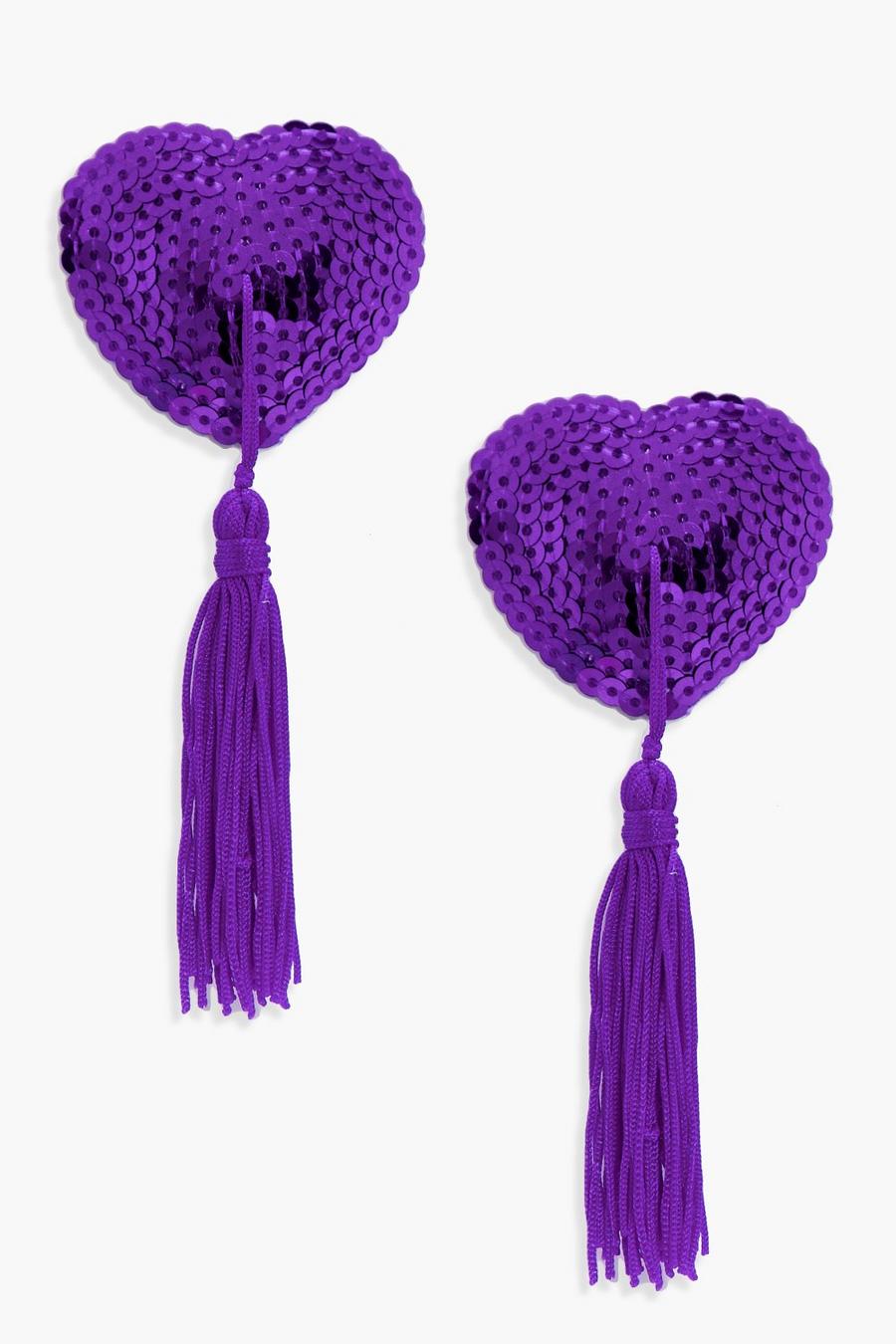 Purple Sequin Nipple Tassels image number 1