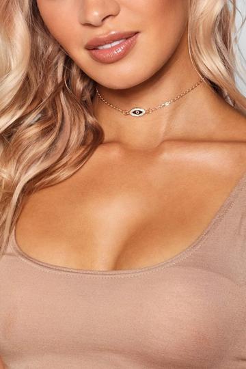 Evil Eye Chain Choker Necklace gold