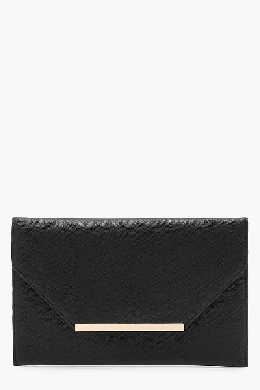 Black Crosshatch Clutch Bag