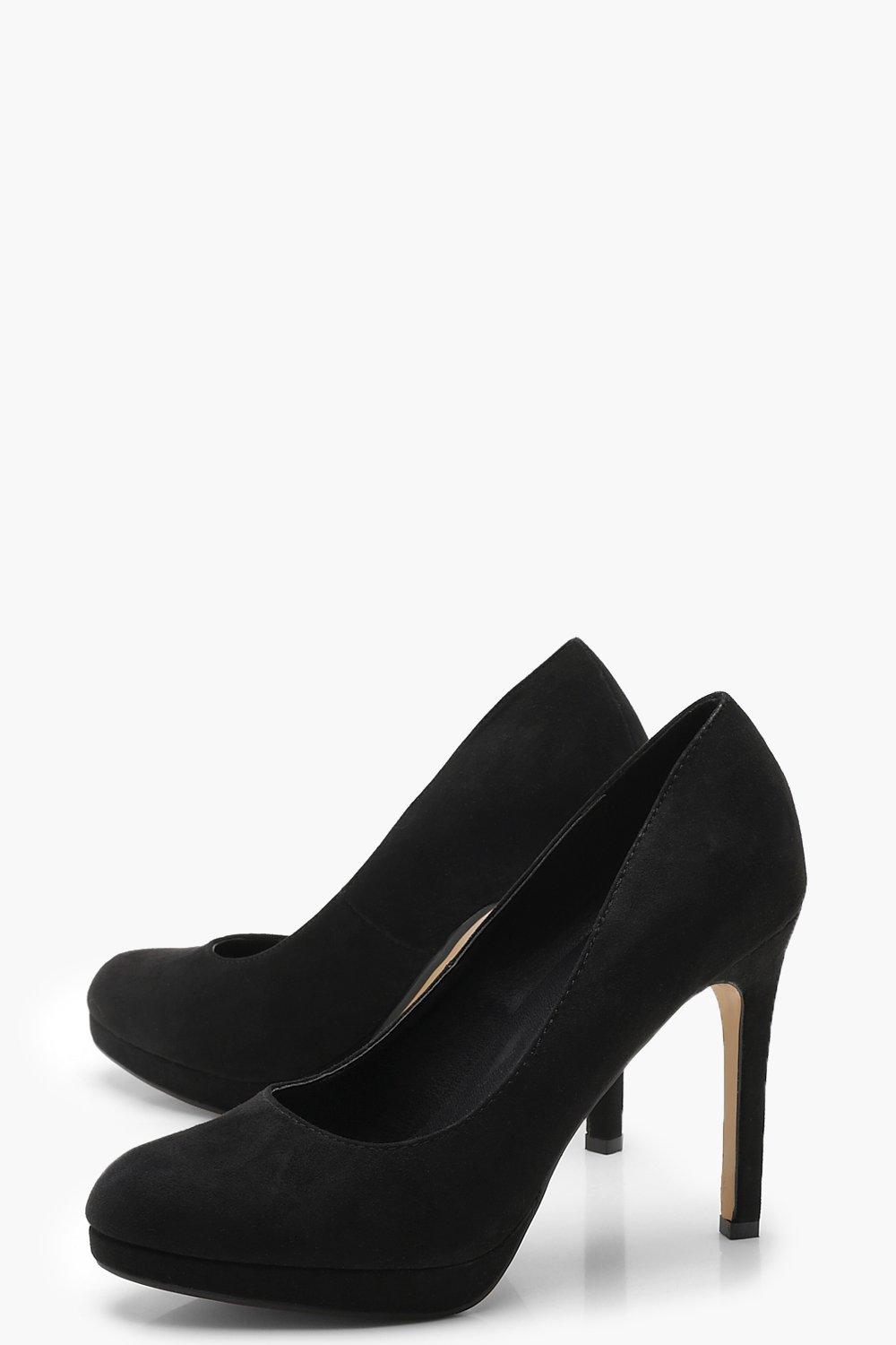 Black round outlet toe court shoes