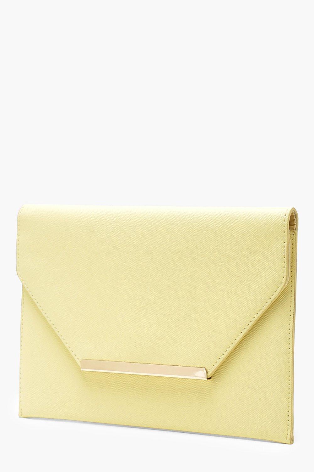 Pastel yellow clutch bag hot sale