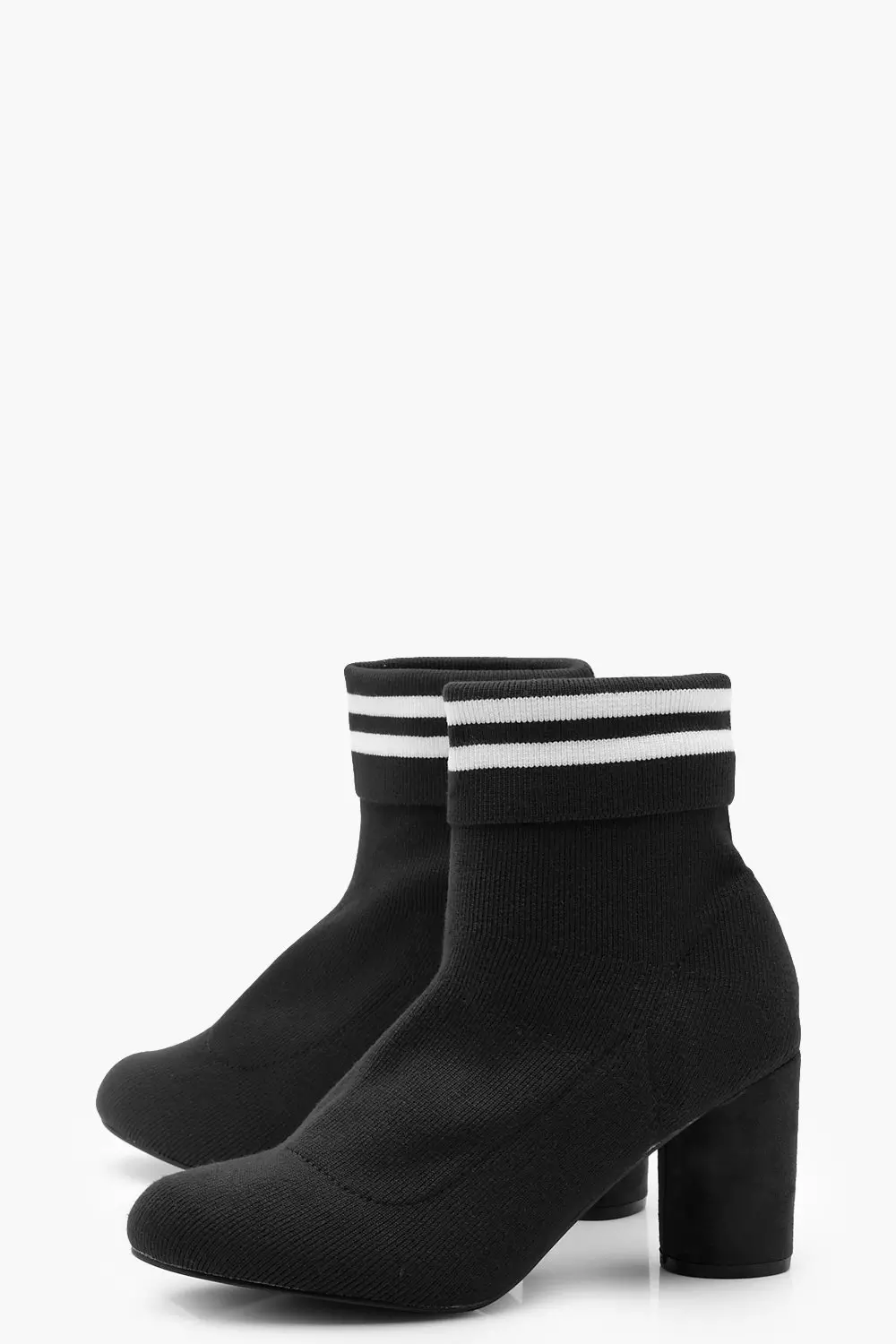 Black and white striped booties best sale