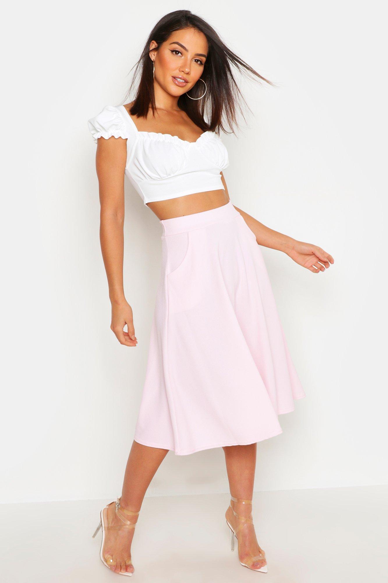 midi skater skirt with pockets