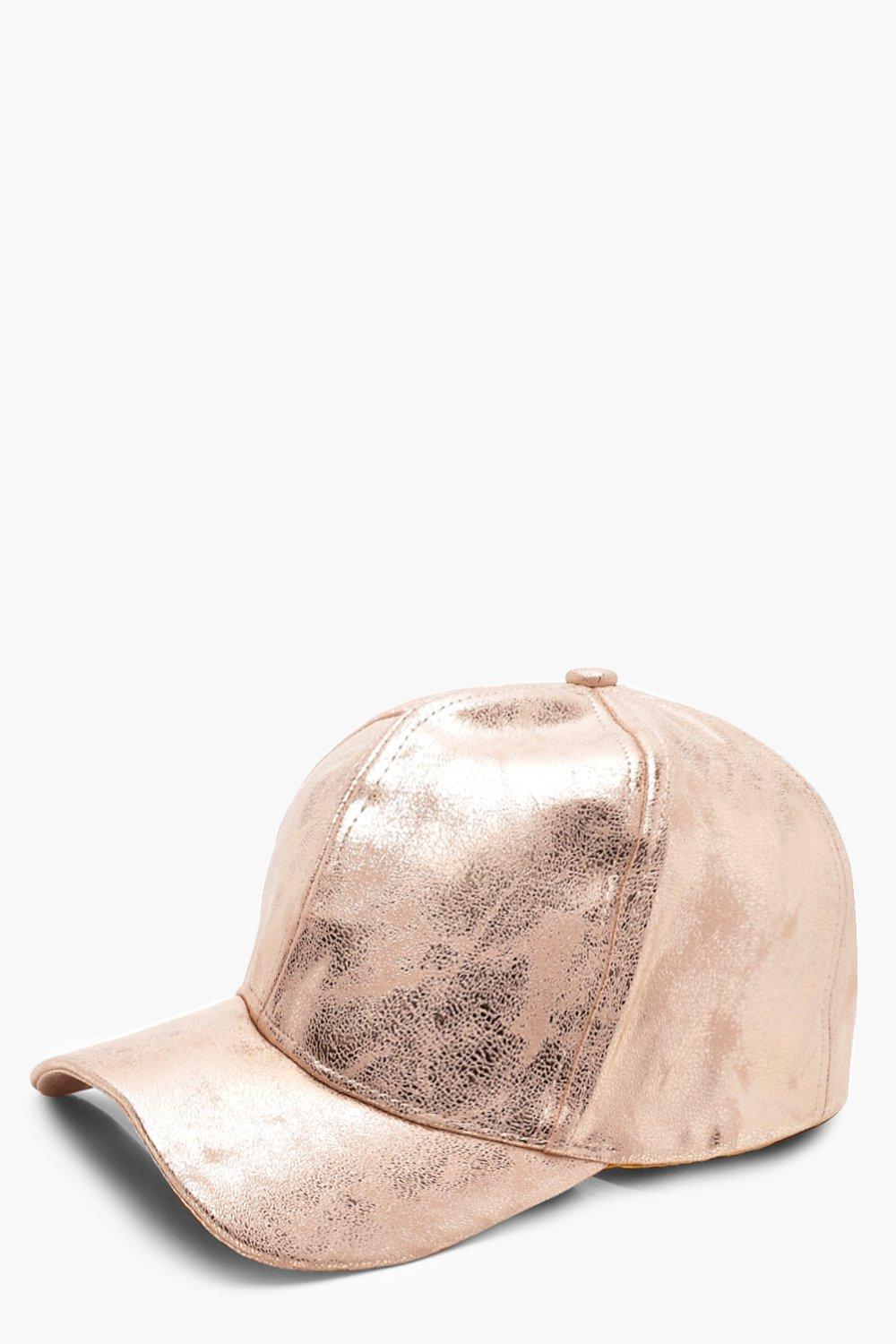 metallic baseball cap