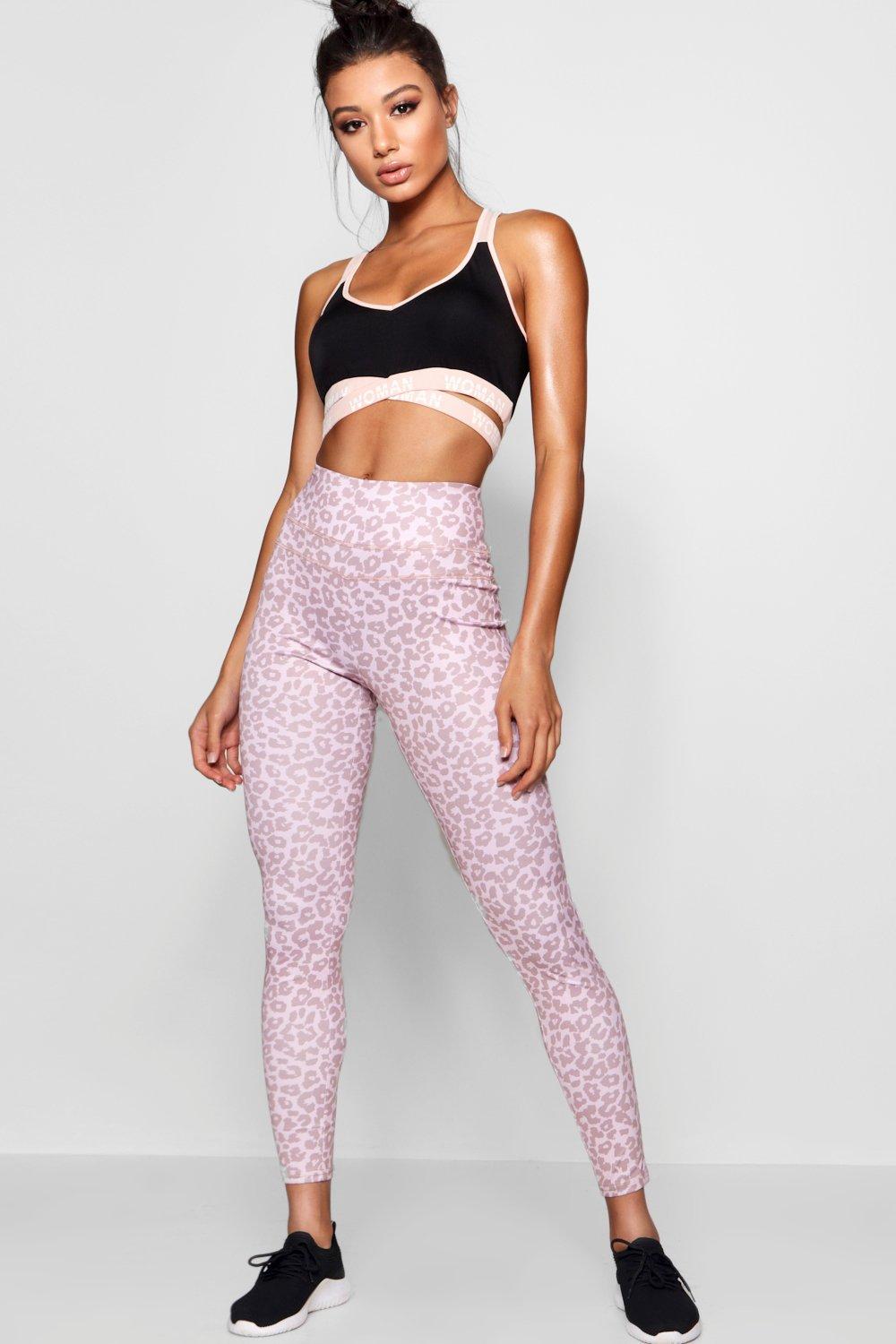 leopard running tights