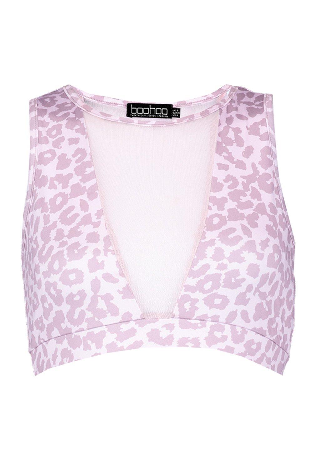 Sports bra with leopard print