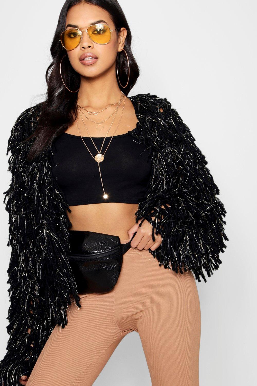 shaggy cardigan boohoo
