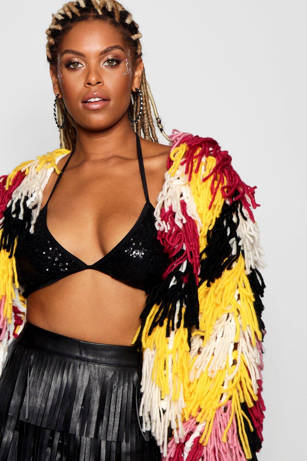 shaggy knit jacket