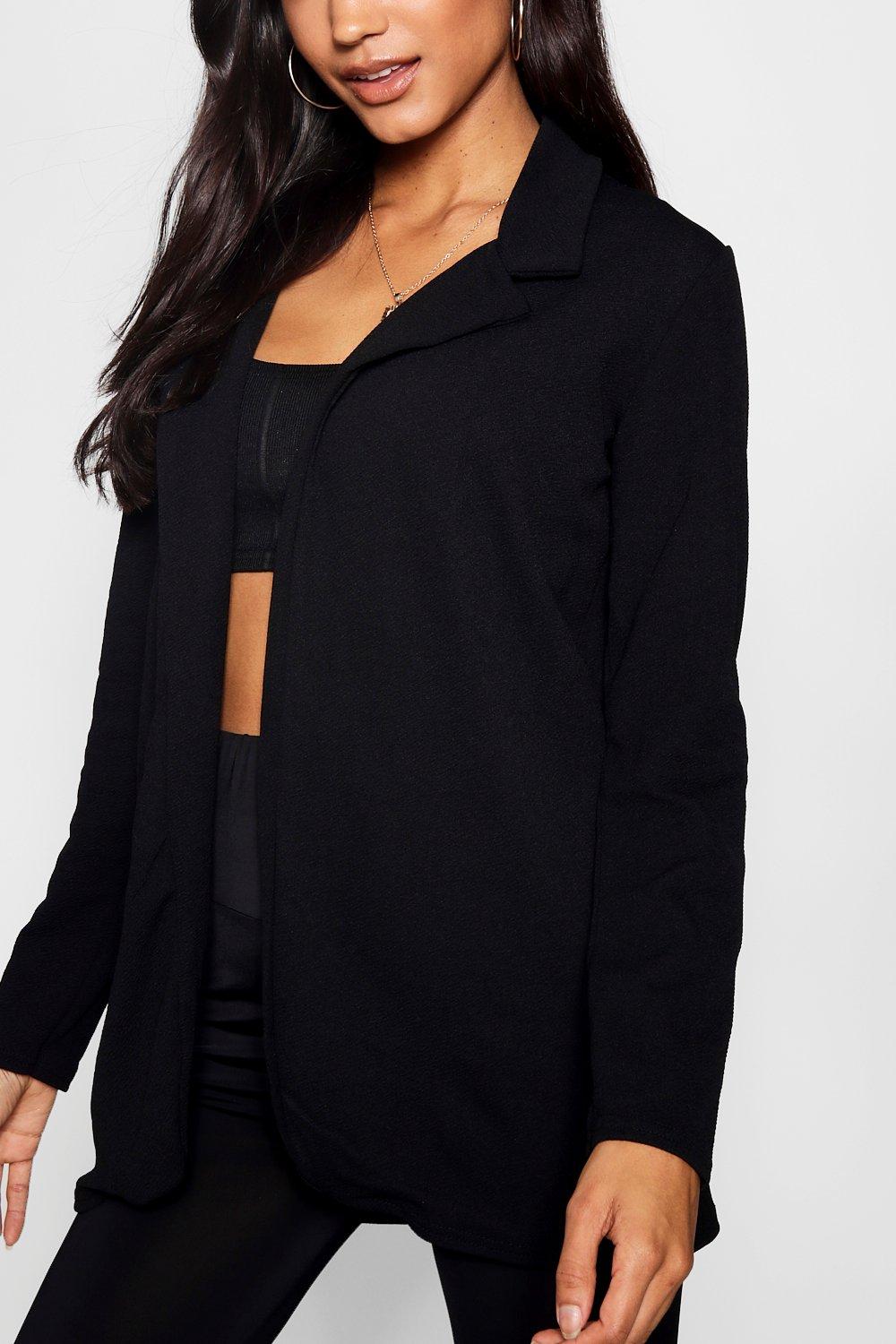 Jersey Knit Crepe Fitted Blazer