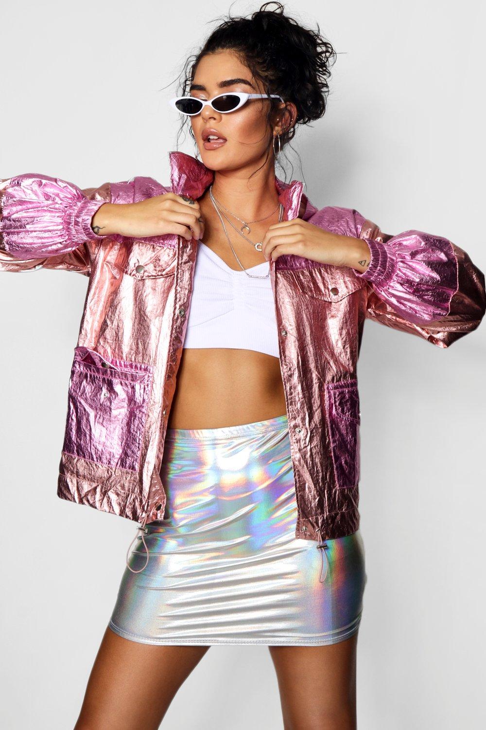 Metallic Colour Block Festival Jacket