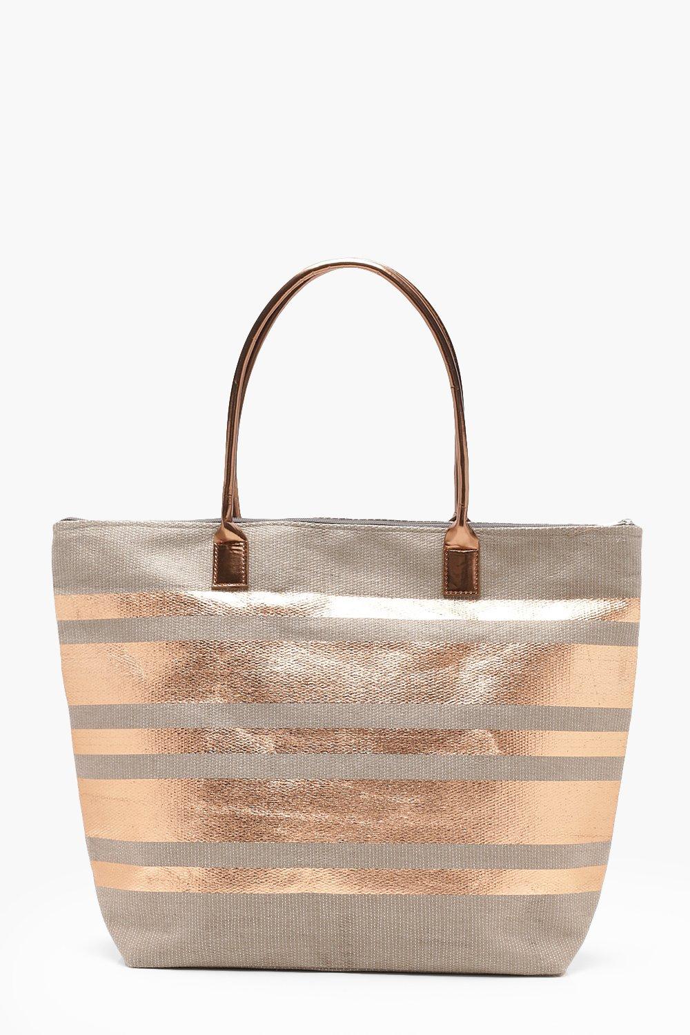 metallic beach bag