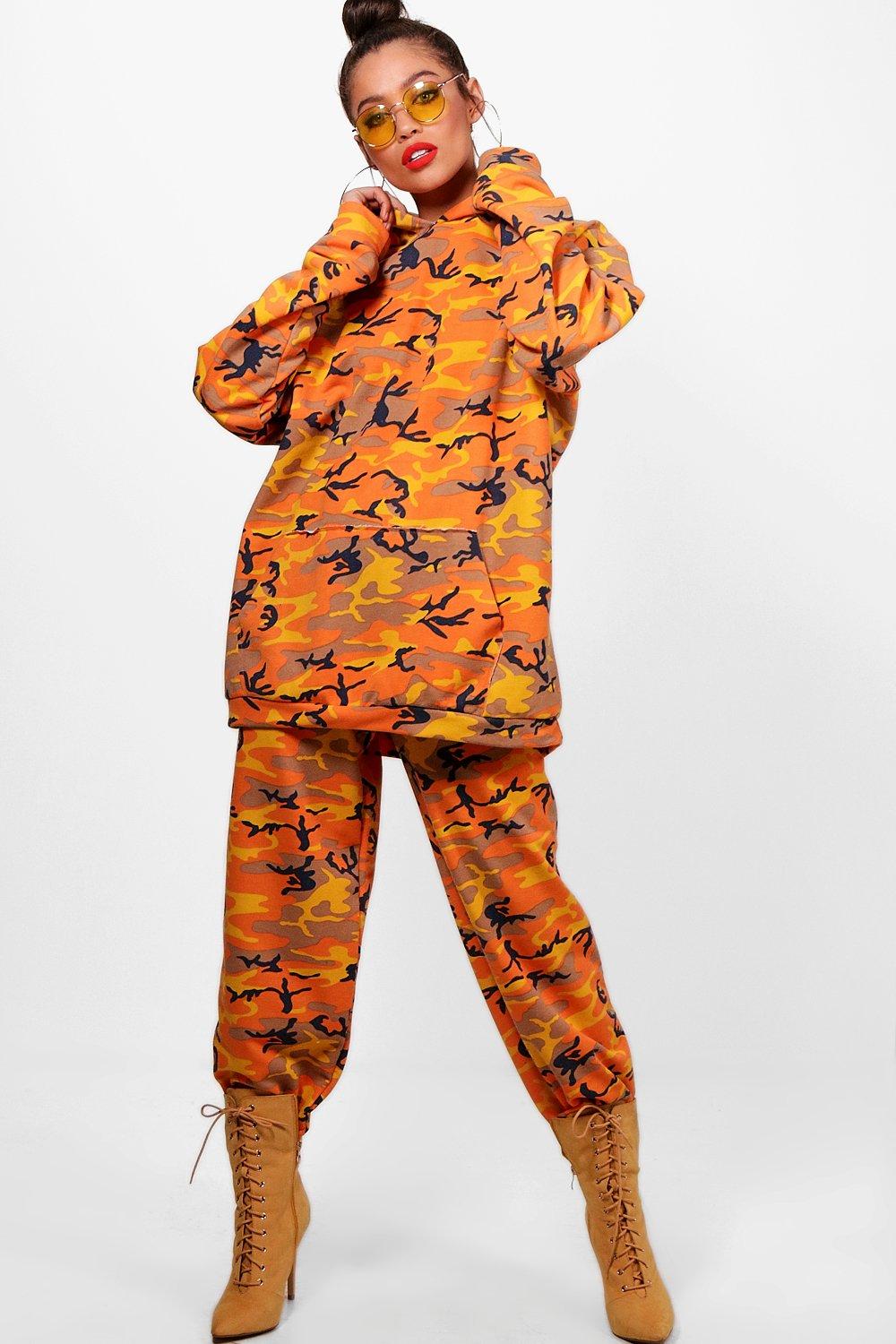 orange camo tracksuit