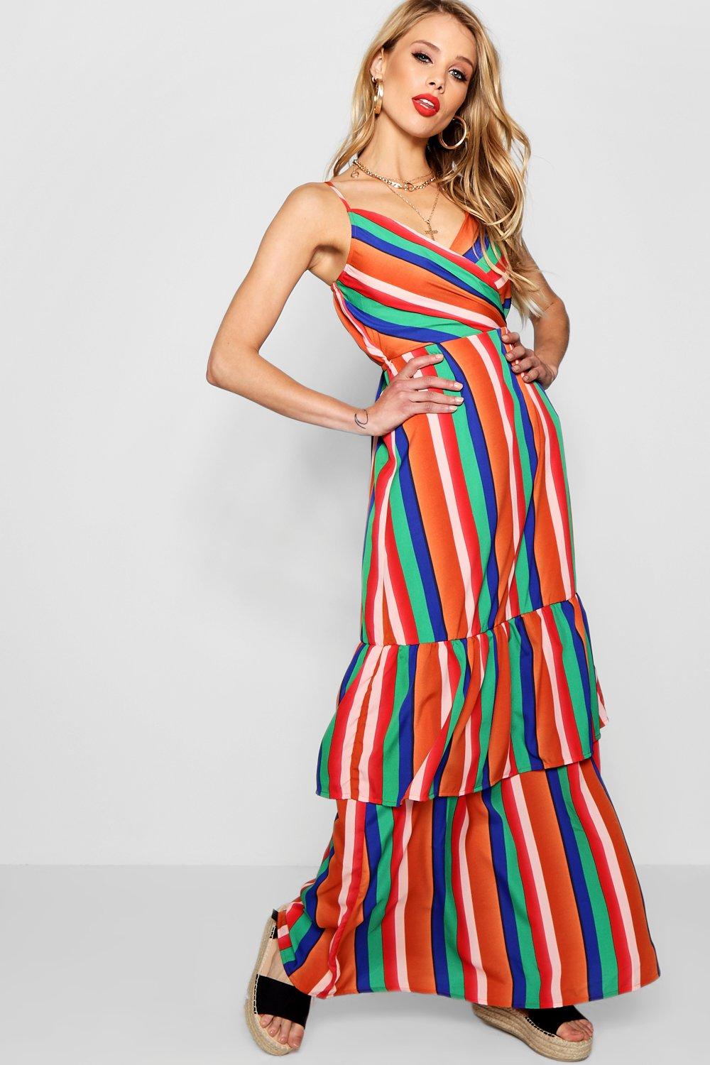 wrap ruffle maxi dress