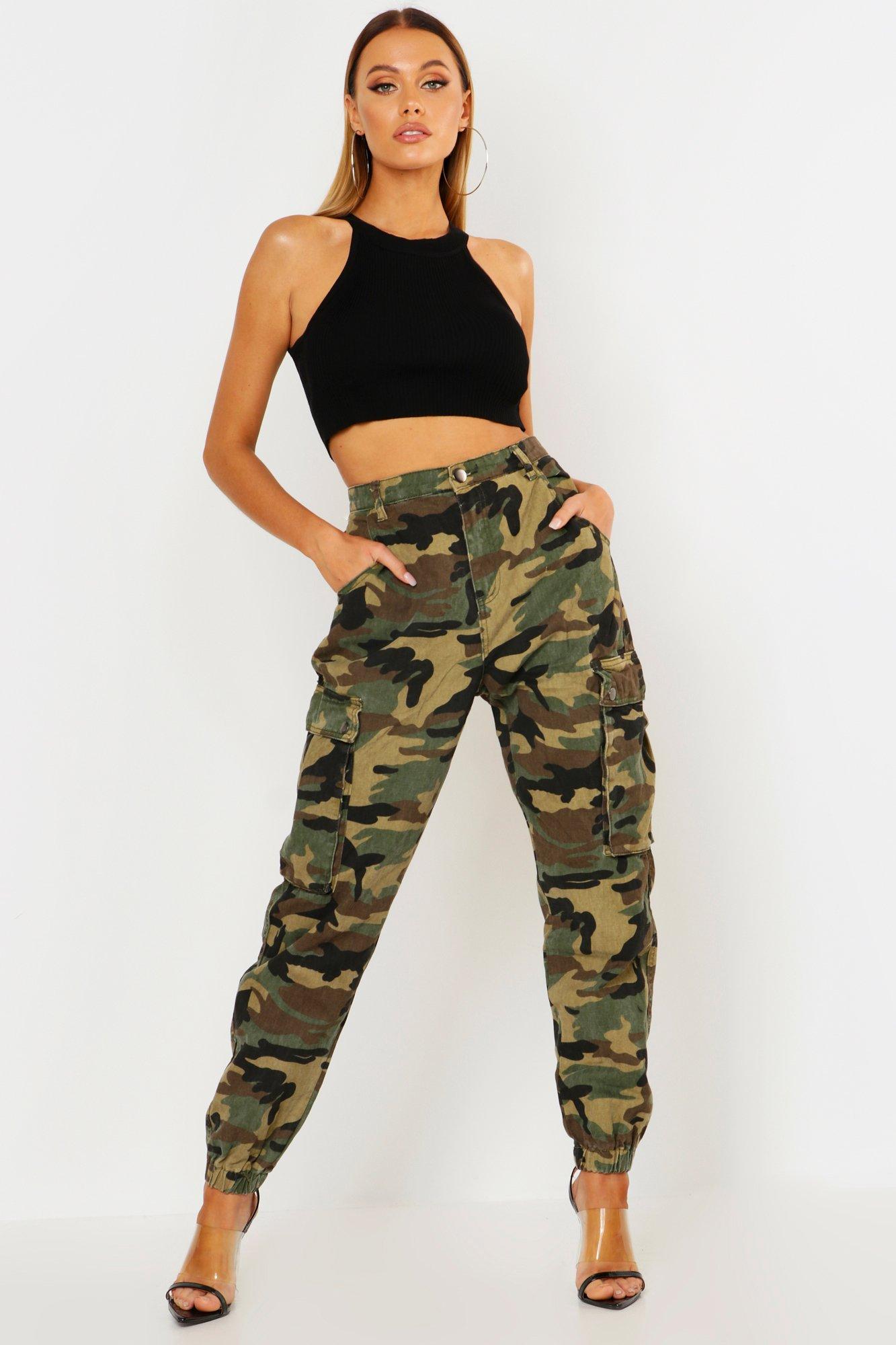 camo cargo jeans