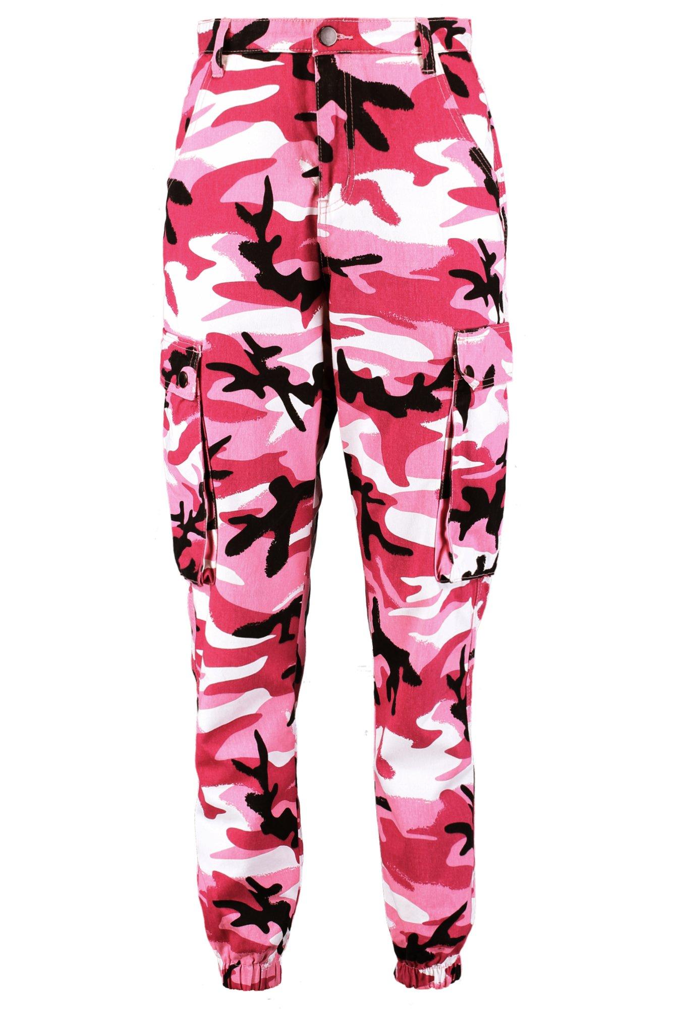 pink cargo camo pants