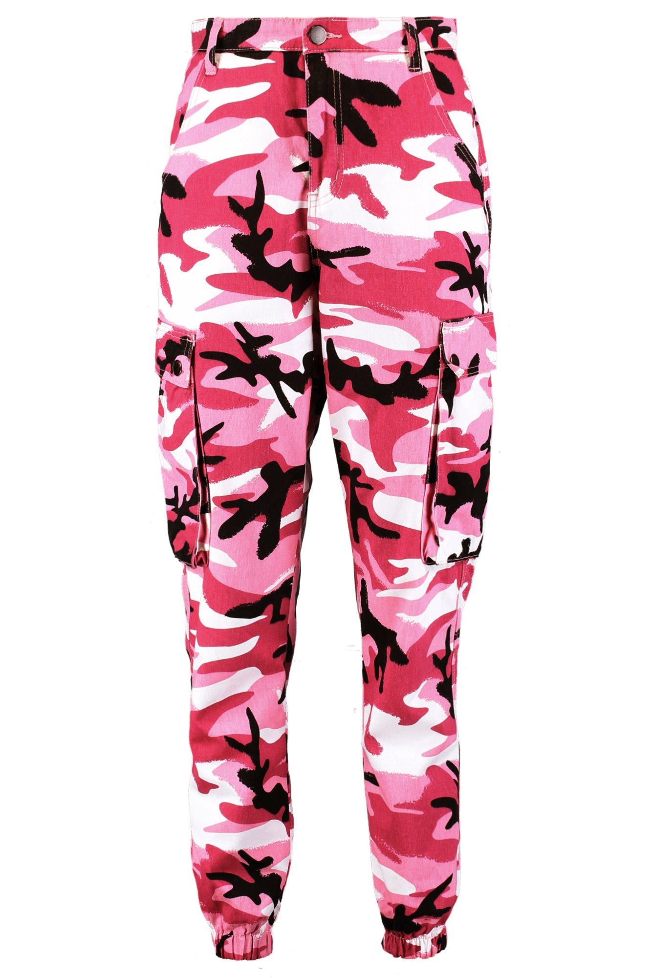 Black and store pink camo pants