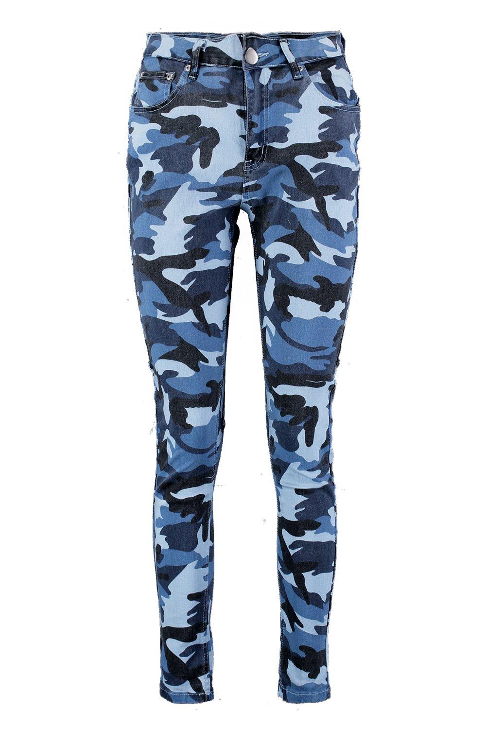Mid Rise Camo Skinny Jeans