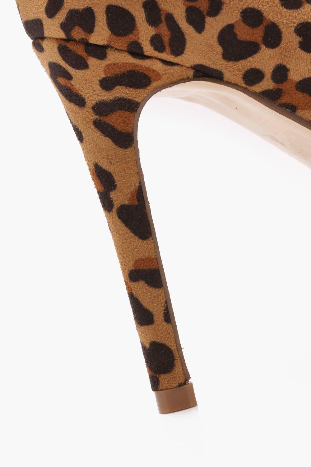 Leopard cuff detail court on sale shoes