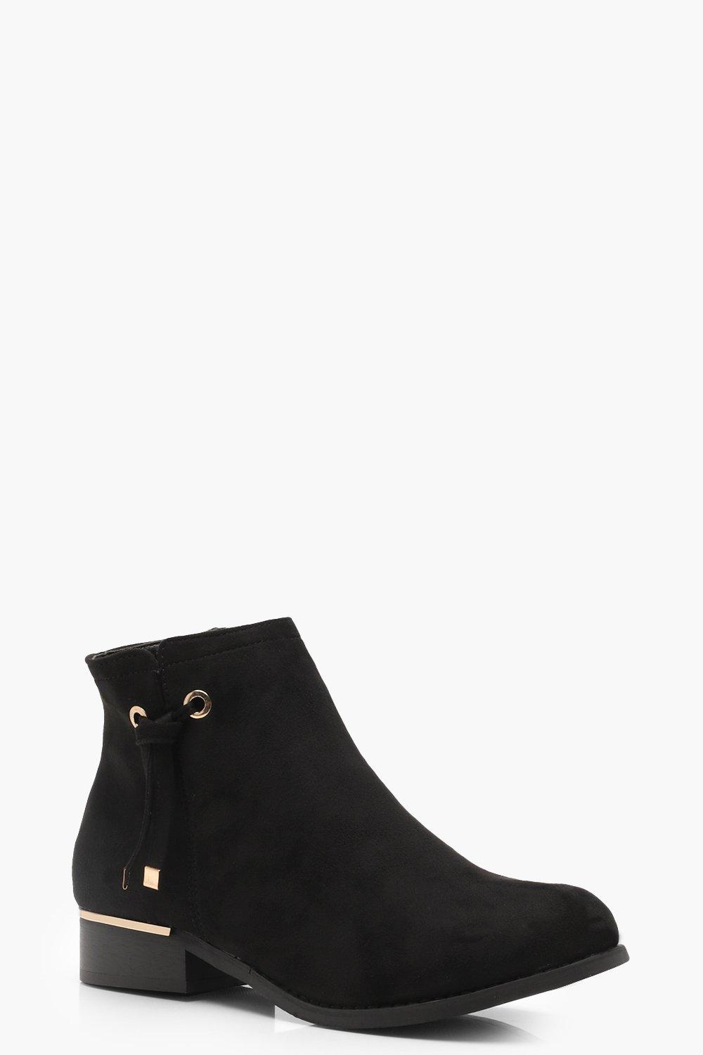 black metal trim chelsea boots