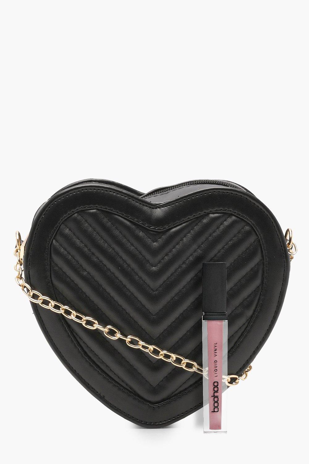 Quilted Heart Crossbody Bag