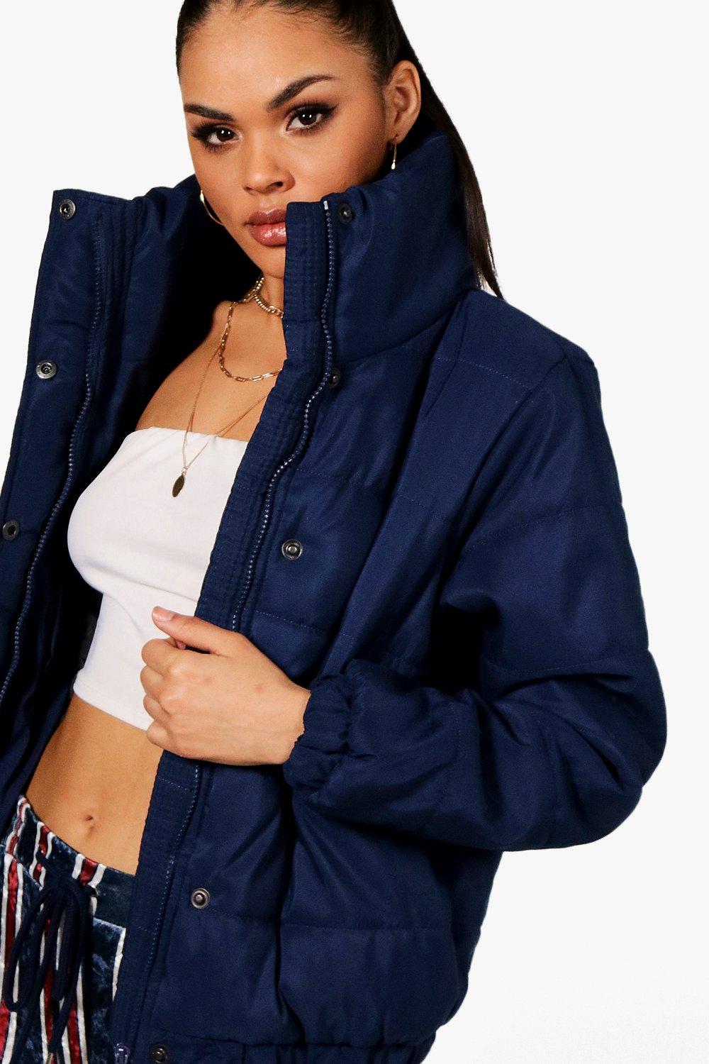 Crop funnel neck padded jacket hotsell