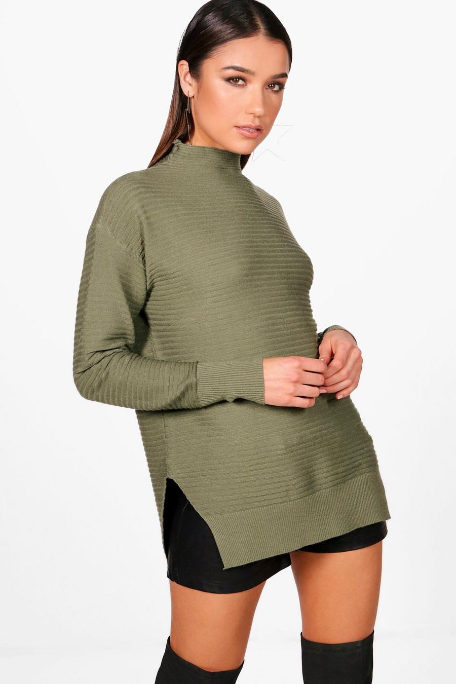 Ribbed High Neck Sweater image number 1