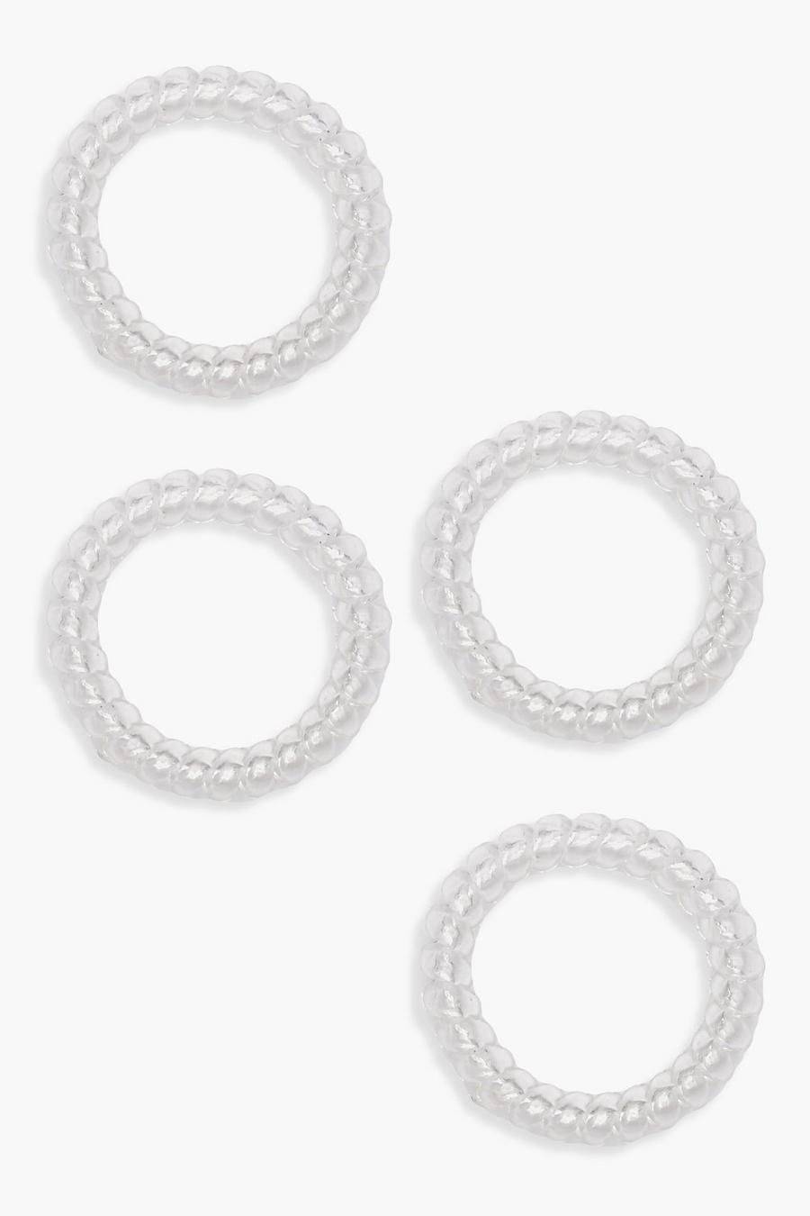 Clear Coil Elastic 4 Pack Hair Bands image number 1