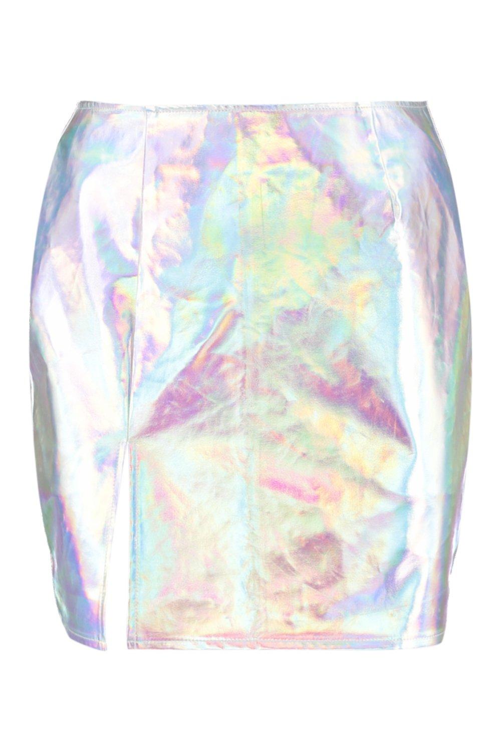 Boohoo holographic skirt hotsell