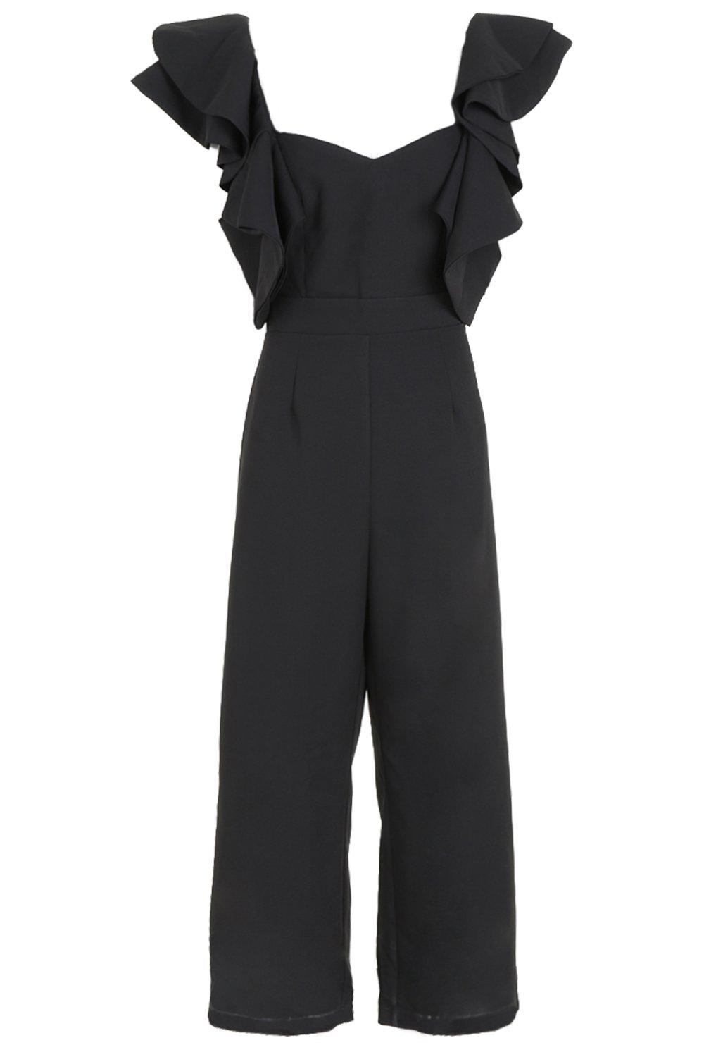 boohoo ruffle jumpsuit