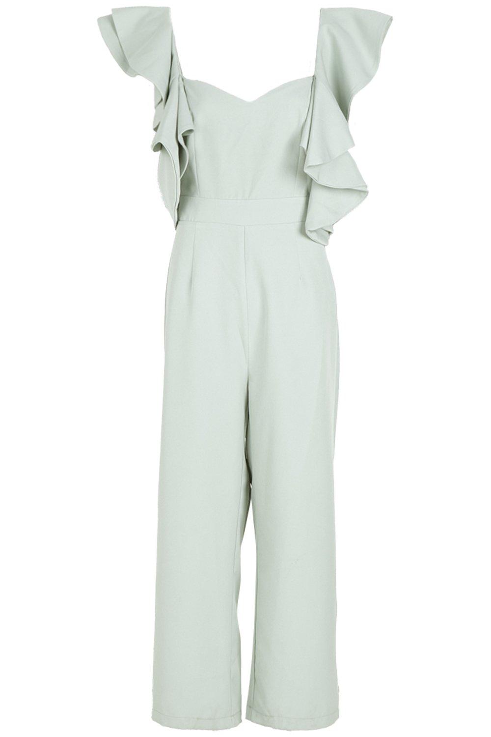 boohoo ruffle jumpsuit