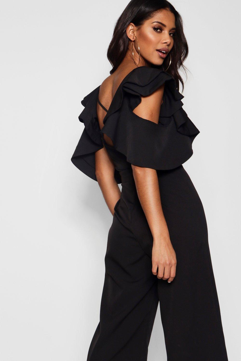 Boohoo cheap ruffle jumpsuit